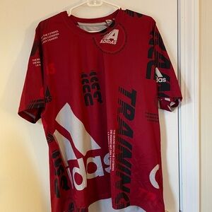 Adidas Mens Red Graphic Training T-Shirt
